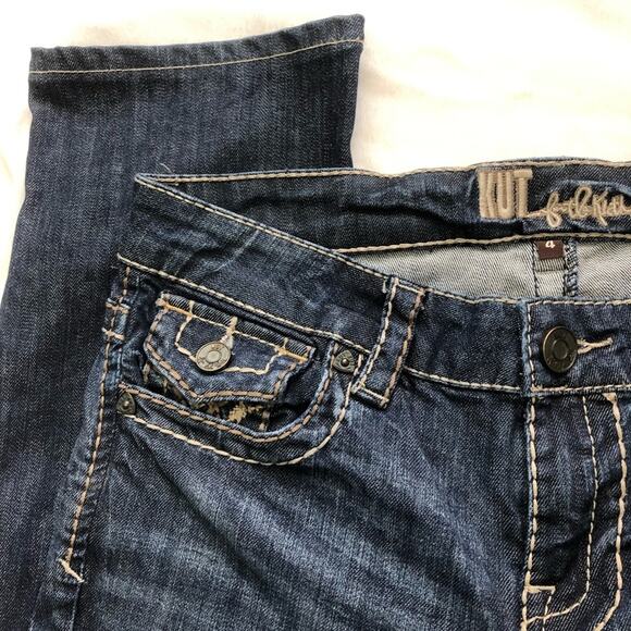 Kut from the Kloth skinny straight denim jeans size 4 flap pocket - Picture 5 of 8